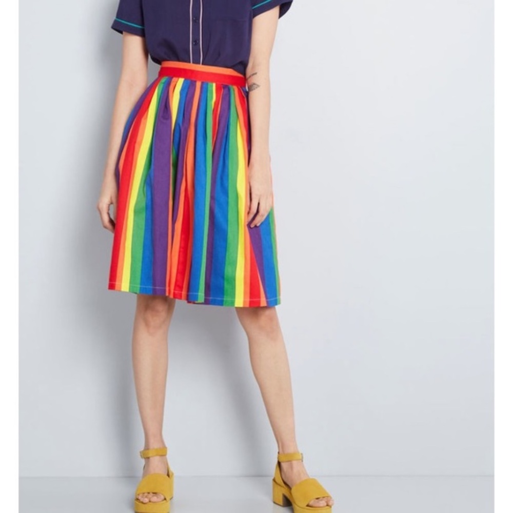 Modcloth Rainbow Skirt - All Cotton NWT - Picture 2 of 3